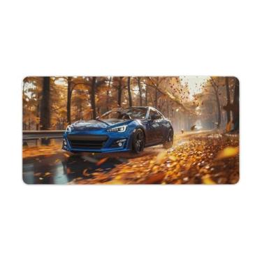 Imagem de HouLaiZhe JDM Tapete de mouse grande para jogos JDM carro BRZ esportes folhas caídas tapete de mesa base de borracha antiderrapante acessórios de computador laptop suprimentos bloco de escrita para
