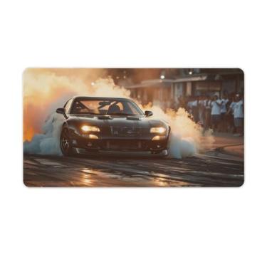 Imagem de HouLaiZhe JDM Drift Car Rx7 Smoke Large Gaming Mouse Pads Tapete de Mesa Base de Borracha Antiderrapante Laptop Acessórios de Computador Suprimentos Bloco de Escrita para Escritório Casa 40 X 75 cm