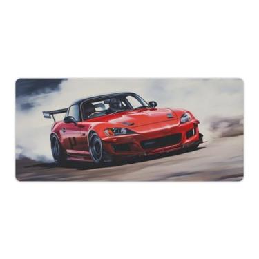 Imagem de JDM S2000 Racing Drift Smoke Cool Car Desk Table Pad Mouse Pad Antiderrapante Grande Material de Escritório Tapete de Mesa de Borracha Impermeável Tapete de Escrita para Escritório Jogo Casa 40 x 90