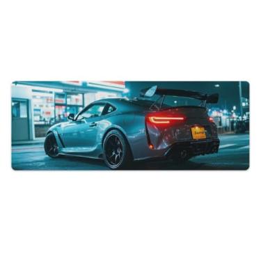 Imagem de HouLaiZhe Night JDM Sup Classic Cool Large Gaming Mouse Pads Tapete de Mesa Base de Borracha Antiderrapante Laptop Acessórios de Computador Suprimentos Bloco de Escrita para Escritório Casa 30 x 80 cm