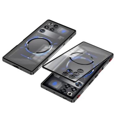 Imagem de QUIETIP Capa magnética para RedMagic 11 Pro com protetor de tela, [compatível com MagSafe] moldura de metal + capa de proteção contra quedas fosca translúcida, preta