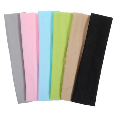 Imagem de Mabor 6 faixas elásticas para mulheres – faixa de cabeça rosa para ioga, acessórios de cabelo finos absorventes de suor, faixas de cabelo esportivas antiderrapantes para exercícios, leves e