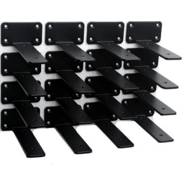 Imagem de Suporte de prateleira L MHMYDZ, ferro oculto preto de 5 polegadas, pac