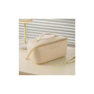 Imagem de Necessaire Grande Maquiagem Cosméticos Viagem (BEGE)