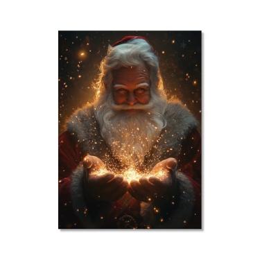 Imagem de Vintage Natal Papai Noel árvore de Natal boneco de neve impressões pintura em tela cenário de inverno imagens de arte de parede para sala de estar decoração de casa (SKU3,11x14 polegadas=(28x35 cm