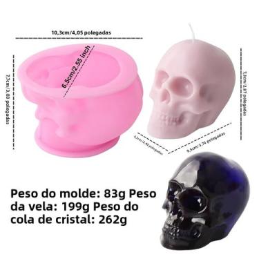 Imagem de Molde De Silicone Para Vela Em Forma De Cabeça De Esqueleto 3D De Hall