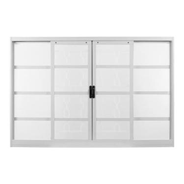 Imagem de Janela de Aço de Correr 100x120cm 4 Folhas com Grade Minas Sul MGM
