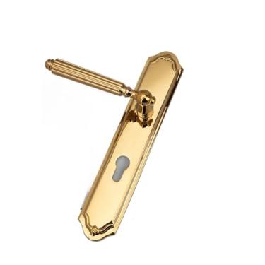 Imagem de Fechadura magnética silenciosa de latão francês, fechadura de porta de uma peça para ambientes internos e banheiros (estilo magnético dourado)