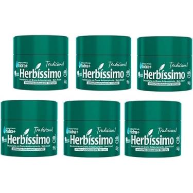 Imagem de Kit 6 unid. Desodorante Creme Herbíssimo Tradicional 55g