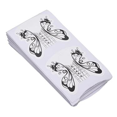 Imagem de Cryfokt Pontas Quadradas de Borboleta Forma de Unha Boa Autoadesividade Em Formato de Ferradura 100 Peças Formulários de Extensão de Unha Guia de Adesivos à Prova de Umidade para Arte Em Unhas