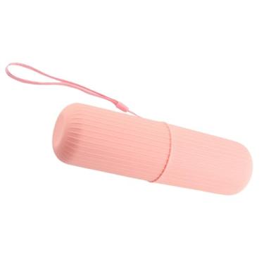 Imagem de Mingzhe Estojo para Escova de Dentes de Viagem Portátil Antiderrapante Copo Escova Dentes Com Capa e Corda Portátil para Casa e Viagens (Rósea)