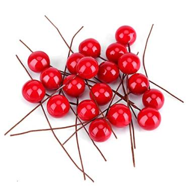 Imagem de 100 unidades de Decorações Parede com Bagas Azevinho Artificial para Casa Espuma Arame Metal Ambiente Festivo Duradouro Árvore e Vários Necessidades D