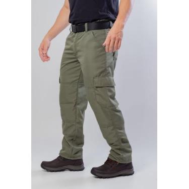 Imagem de Calça cargo tática poly ripstop 6 bolsos guntai, Verde oliva, 50