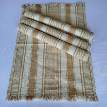 Imagem de Jogo Americano Natal 4 Peças Algodão Artesanal Tear Manual - Mesa Posta Rústica Elegante (Marrom Claro Crú)