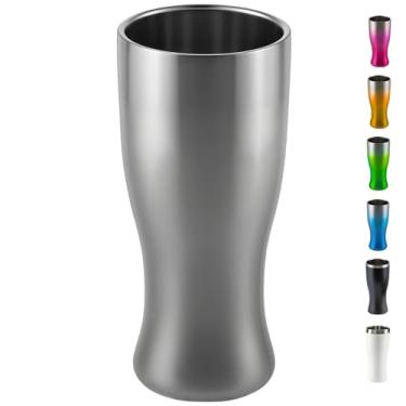 Imagem de Copo Térmico Cerveja Inox 450 ml - Gelada 4 horas, Parede Dupla Isolamento, Base Emborrachada (Prata)