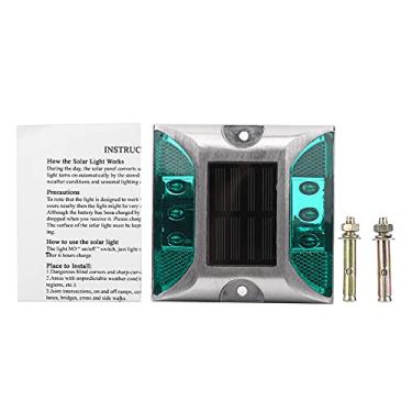 Imagem de Pissente Poste Solar de Estrada Com Luz, 6 LEDs Em Alumínio Fundido para Iluminação Externa de Caminhos Com Sensor de Luz para Calçadas, Decks, Escadas e Pavimentação