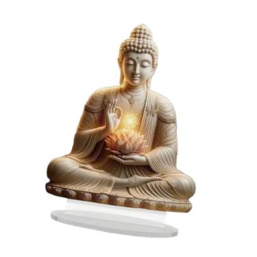 Imagem de Kuntesetty Placa Decorativa de Mesa em Acrílico, Ornamento de Buda Plano 2D, Fácil de Montar, para Escritório, Sala de Estar E Casa, Color C, Tamanho real