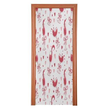 Imagem de ATTX Capa para porta da frente dos copos de champanhe dos namorados - decoração de férias de tecido elástico lavável para festas, casa, decoração de porta da frente, 875 x 98 polegadas (875)