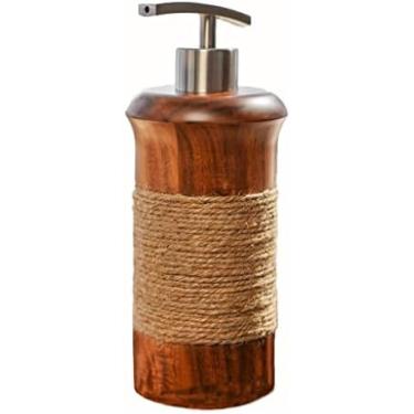 Imagem de Dispensadores De Sabonete De Banheiro De Luxo - Dispensador De Sabonete Líquido De Madeira Antiderrapante Com Bomba Cromada De Aço Inoxidável Para Decoração De Banheira, Dispensador De Sabonete De