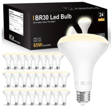 Imagem de Lâmpada LED Dalattin BR30 9W 800lm 4000K regulável, pacote com 24