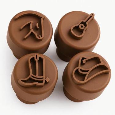 Imagem de Kit Carimbo Marcador Brigadeiros CallBoy Country Sertanejo Cavalo Mold