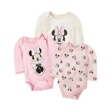 Imagem de Macacões De Algodão Mickey Mouse Para Bebê Menino E Menina, 3 Peças, R