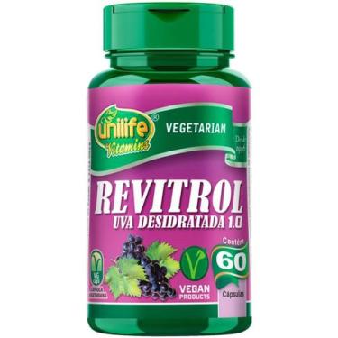 Imagem de Semente De Uva Revitrol Resveratrol 500mg 60 Caps Unilife, Sem sabor