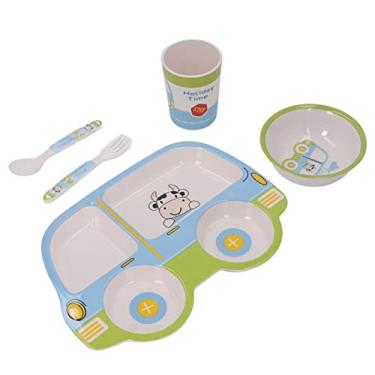 Imagem de CUOFYUNL Conjunto de alimentação do bebê comendo talheres utensílio tigela prato copo garfo kit para infantil