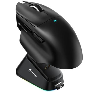 Imagem de ATTACK SHARK V6 Wireless Gaming Mouse with RGB Charging Dock, 25K DPI PAW3311 Sensor, 1K Polling Tri-Mode PC Mice,500mAh Battery Cloud-Based AI Driver for Win/Mac,Black