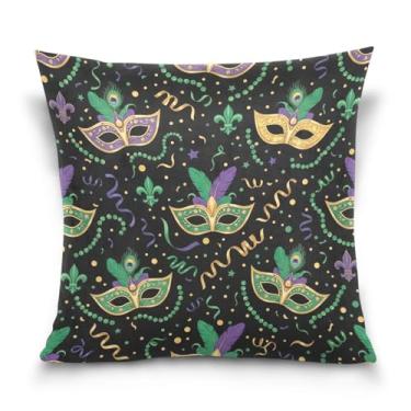 Imagem de Blueangle Capas de almofada de máscara de carnaval - 50 x 50 cm, decoração de férias de fazenda para sofá de casa (44)