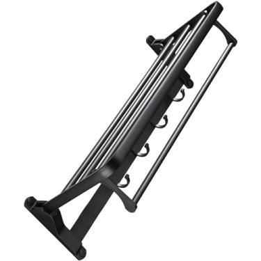 Imagem de 3FLQOOPP Toalheiro dobrável para entrada, prateleiras flutuantes, suporte de parede, acessórios de banho, prateleira de canto de banheiro, prateleira de exibição de cozinha, prateleira de 2 camadas