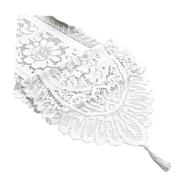 Imagem de Bothyi Caminho de mesa de crochê com renda, toalha de mesa festiva, capa de retangular decorativa e elegante para chá de panela e decoração de festas.