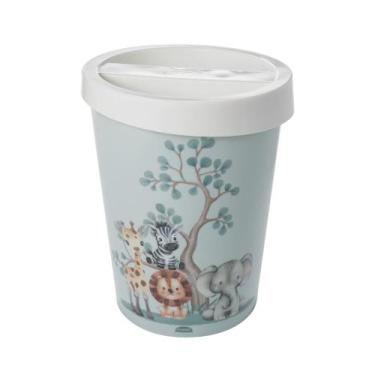 Imagem de Lixeira Decorada C/ Tampa 5,5l Infantil Plasútil Quarto Bebê, Safari