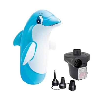 Imagem de Boneco joão bobo teimoso inflável p/crianças +bomba elétrica - INTEX, 