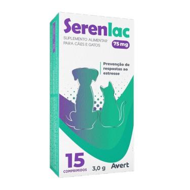 Imagem de Serenlac 75Mg Suplemento Cães E Gatos 3,0G C/15 Comprimidos