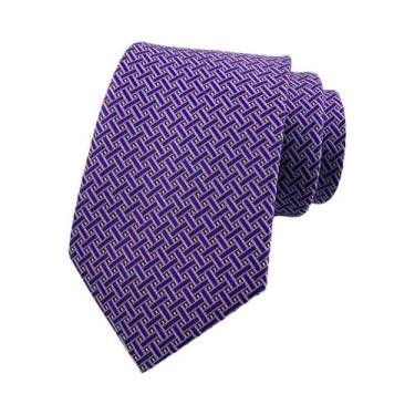 Imagem de Gravata Ascot Masculina De 8CM Com Estampa De Poá E Jacquard Sólido, P