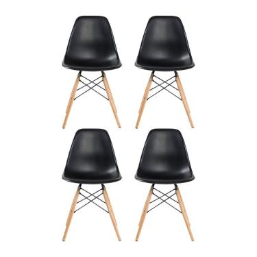 Imagem de Kit 4 Cadeira Sala E Cozinha Preto