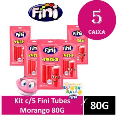 Imagem de Kit c/5 Fini Tubes Morango 80G