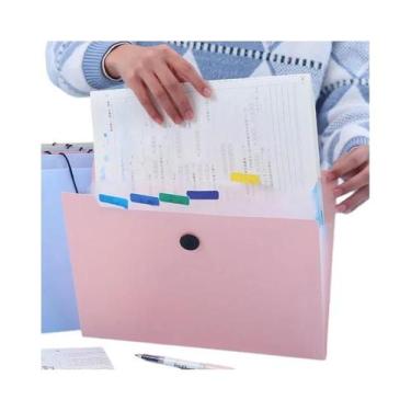 Imagem de Pasta Expansível A4 Com 5 Bolsos, Organizador Portátil De Papel Para M