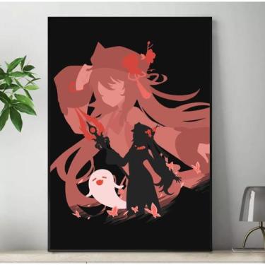 Imagem de Quadro Genshin Impact Personagens Placa Decorativa Game Anime MDF 20x2