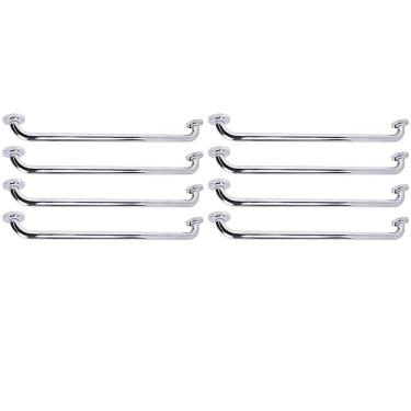 Imagem de Barra de Apoio Alca 80cm kit 8 Uni Acessibilidade Deficiente Cadeirante Idoso Box Banheiro Seguranca Corrimao Corredor