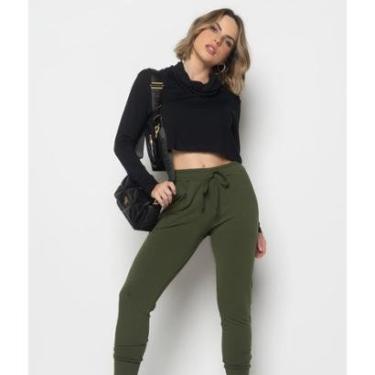 Imagem de Cropped Salvatore Fashion Golão Manga Longa Malha Feminino-Feminino