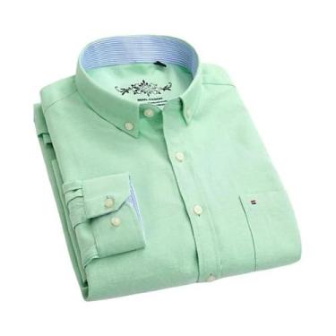 Imagem de Camisa Oxford Masculina De Manga Longa Sem Necessidade De Passar Com E