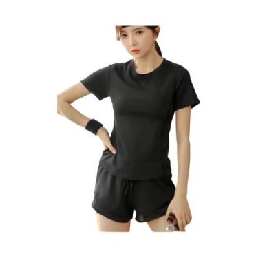 Imagem de Conjunto De Corrida Feminino De Verão: Roupa De Yoga E Fitness Respirá