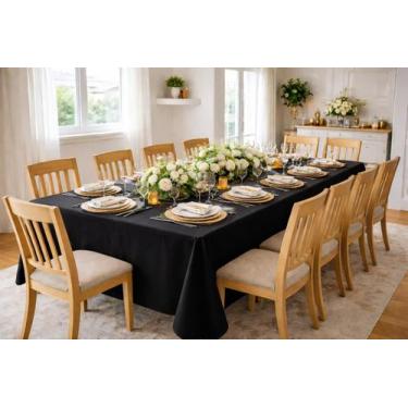 Imagem de Toalha De Mesa 10 Cadeiras Oxford Premium Retangular Buffet Cor:Preto 