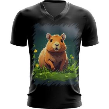 Imagem de Camiseta Gola V Capivara do Bem Animalzinho 8 - Kasubeck Store®, INF 1