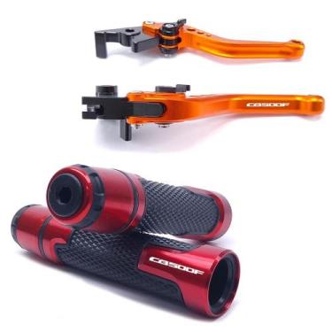 Imagem de Kit Esportivo Manete Manopla CB500F Honda 2013 a 2022 Gravado a Laser 