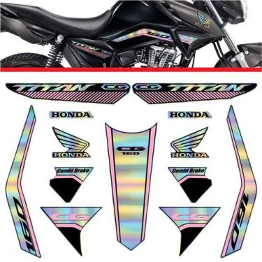 Imagem de Kit Carenagem Holográfico Honda CG Titan 160 anos 2023 2024 ROSA - Teu