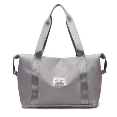 Imagem de Bolsa De Viagem Multifuncional Dobrável De Grande Capacidade Impermeável Bolsa Para Viagem Bolsa Viagem Cinza