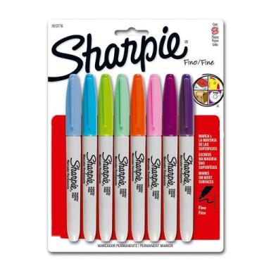 Imagem de Caneta Marcador Permanente Sharpie Fina com 8 Cores